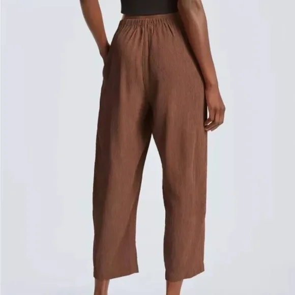EVERLANE Brown The Naia Minimalist Casual Ripple Pull On Pant Extra-Small - Picture 3 of 15